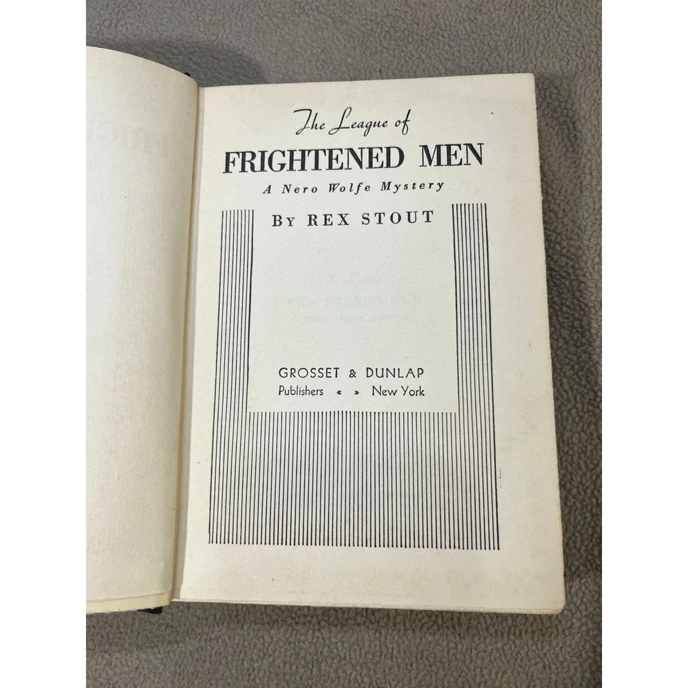 The‎ League of Frightened Men Rex Stout Nero Wolfe Mystery Hardcover Book 1935